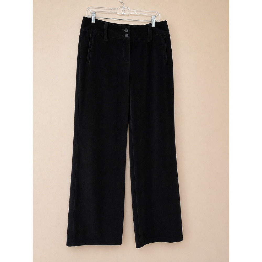 Michael Michael Kors Black Velour Corduroy Wide Leg Pants Women Size 10